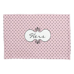 Pink and Black Polka Dot Pillow Case