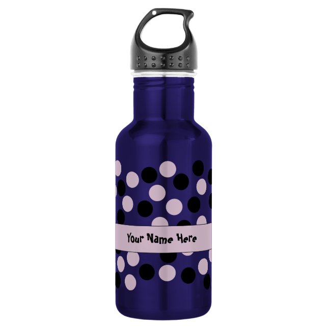 Pink and Black Polka Dot Reusable Bottles (Front)
