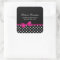 Pink and Black Polka Dots Bow Address Label