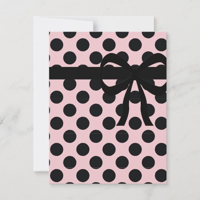 Pink and Black- Polka Dots Invitation (Front)