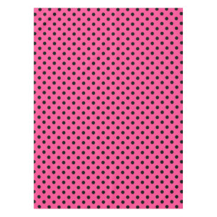 Pink and Black Polka Dots Tablecloth