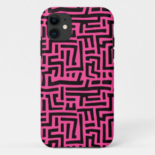 Pink And Black Pop Art Maze Pattern Case-Mate iPhone Case