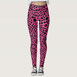 Pink And Black Psychedelic Oragnic Skin Pattern Leggings