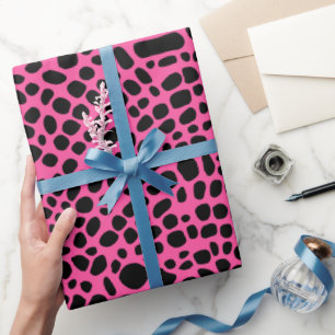 Pink And Black Psychedelic Oragnic Skin Pattern Wrapping Paper