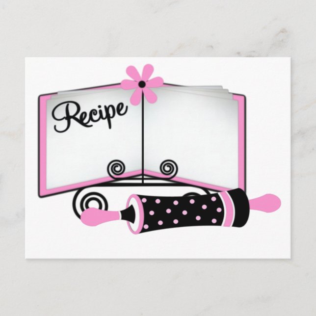 Pink and Black Recipe Card (Front)