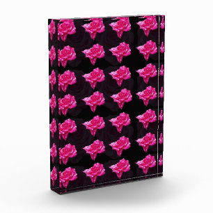 Pink And Black Rose Pattern, Photo Block