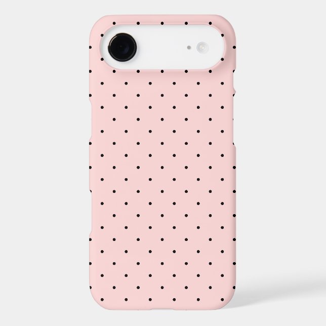 Pink and Black Small Polka Dots Pattern Case-Mate iPhone Case (Back)