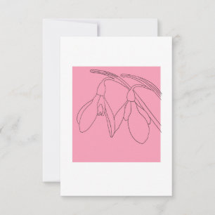 Pink and Black snowdrop flower  Thank You Card