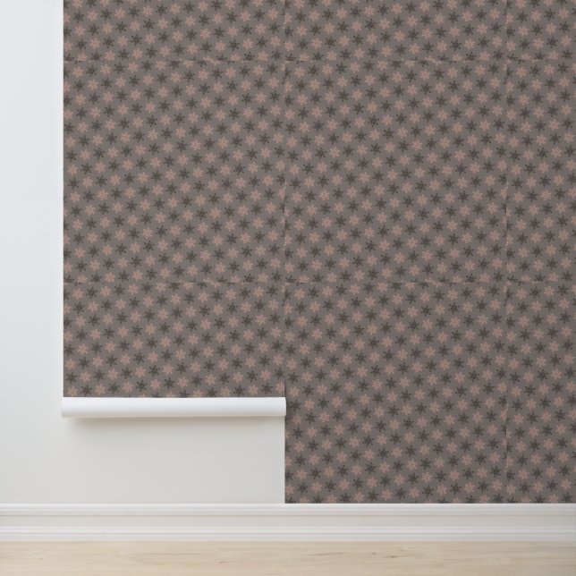 Pink and Black Snowflake Pattern on Grey Wallpaper (Application)