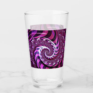Pink and Black Spiral Illusion Glass Tumbler