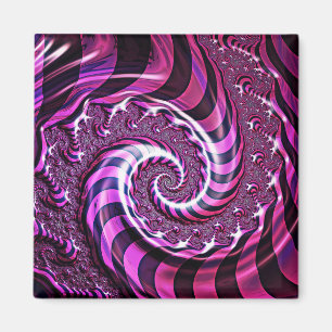 Pink and Black Spiral Illusion Magnet