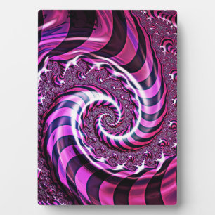 Pink and Black Spiral Illusion Plaque