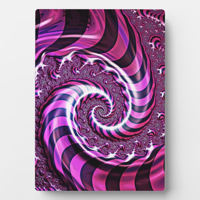 Pink and Black Spiral Illusion Plaque (Front)
