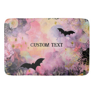 Pink and Black Spooky Season Bath Mat