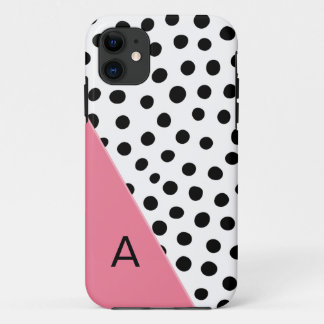 Pink and Black Spotted Monogram Case-Mate iPhone Case