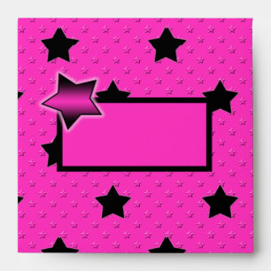 Pink and Black Stars Envelope for 5"x7" Sizes