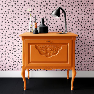 Pink and Black Stars Halloween Wallpaper