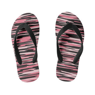 pink and black stretched camo kid's jandals