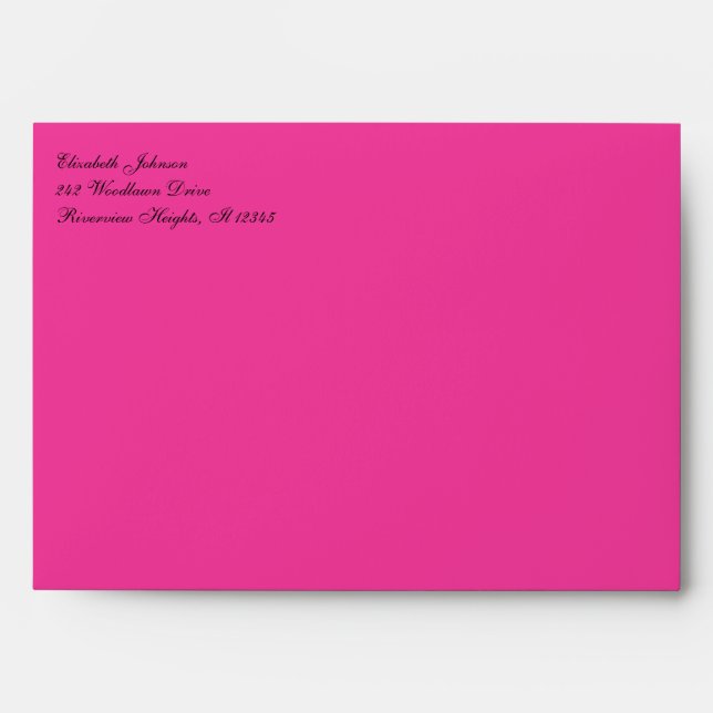Pink and Black Striped Envelope for 5"x7" Sizes (Front)