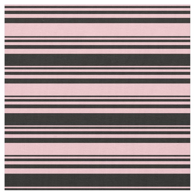 Pink and Black Striped Pattern Fabric (Close Up)