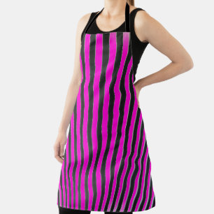 Pink and Black Stripes Apron