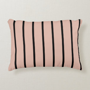 Pink and Black Stripes Decorative Cushion