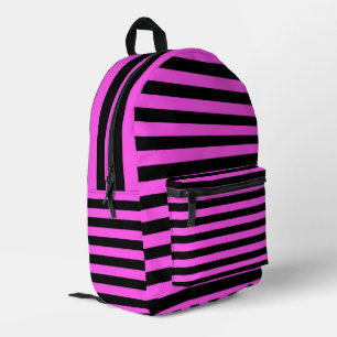 Pink and Black Stripes School Bag
