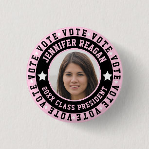 Pink and Black Student Body Campaign 3 Cm Round Badge