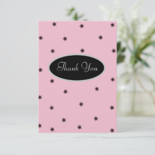 Pink and black thank you card