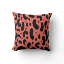 Pink and Black Throw Pillow