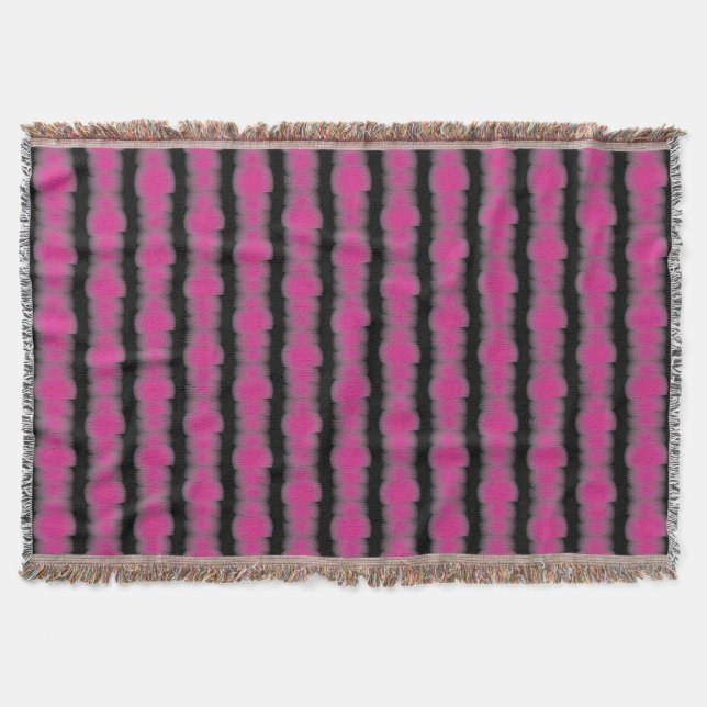 Pink and black tie dye throw blanket (Front)