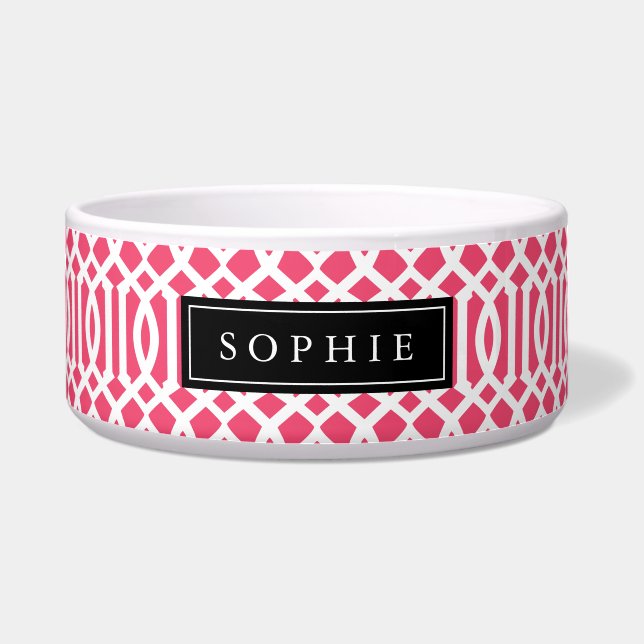 Pink and Black Trellis Monogram (Front)