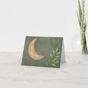 Pink and Black Watercolor Celestial Note Card