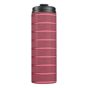 Pink and Black Wavy Lines Thermal Tumbler