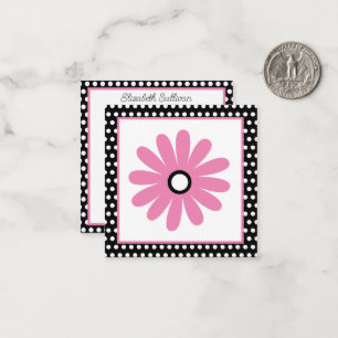 Pink and Black With White Polka Dots Personalised Card