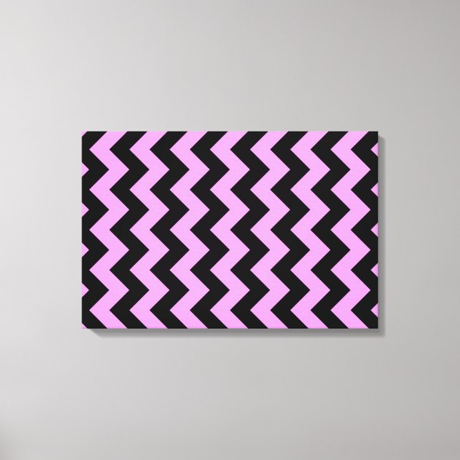 Pink and Black Zigzag Canvas Print (Front)