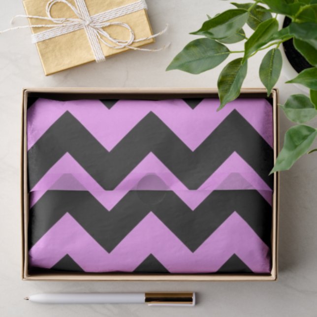 Pink and Black Zigzag Tissue Paper (Gift)