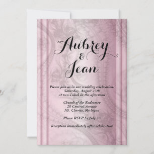 Pink and Bladk wedding invitation