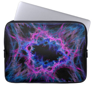 pink and blue abstract art laptop sleeve