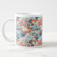 Pink and Blue Abstract Clouds Speciality Mug