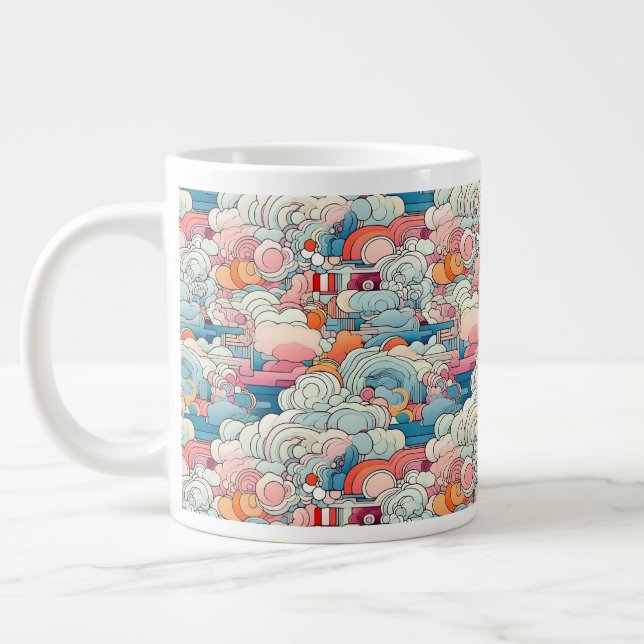 Pink and Blue Abstract Clouds Speciality Mug (Left)