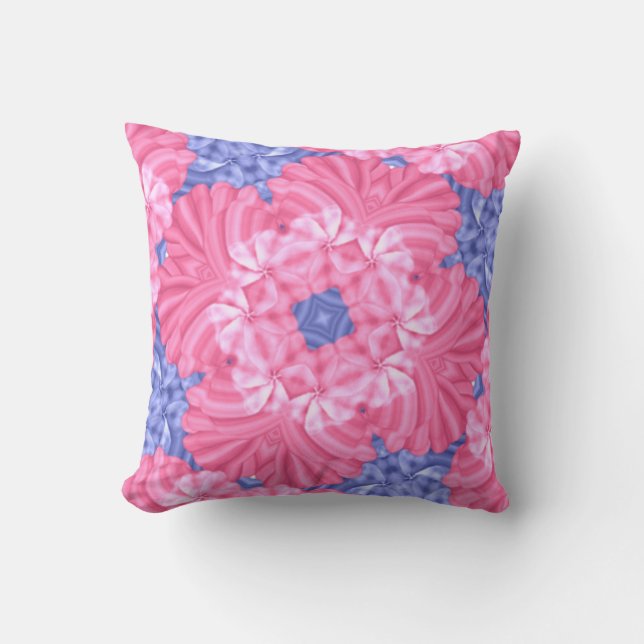 Pink and Blue Abstract Cushion (Front)