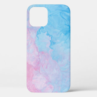 PINK AND BLUE ABSTRACT PAINTING iPhone 12 CASE