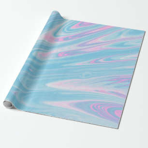 PINK AND BLUE ABSTRACT PAINTING WRAPPING PAPER