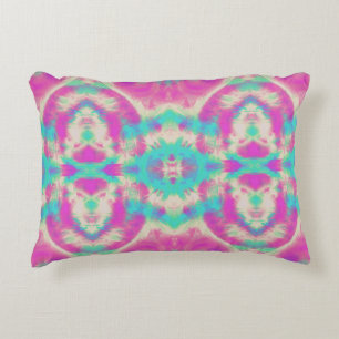 Pink and Blue Abstract Pattern Decorative Cushion