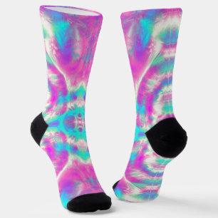 Pink and Blue Abstract Pattern Socks