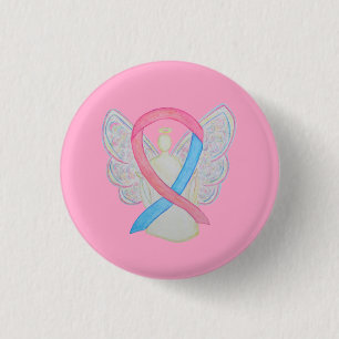 Pink and Blue Angel Awareness Ribbon Custom Pins