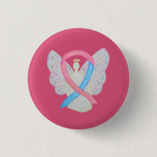 Pink and Blue Angel Awareness Ribbon Custom Pins