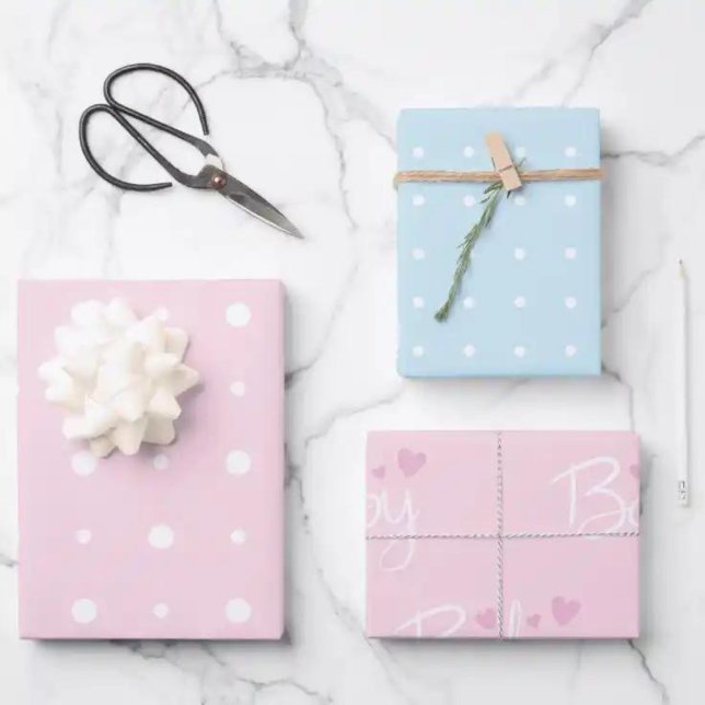 Pink and Blue Baby Wrapping Paper Sheet (Creator Uploaded)