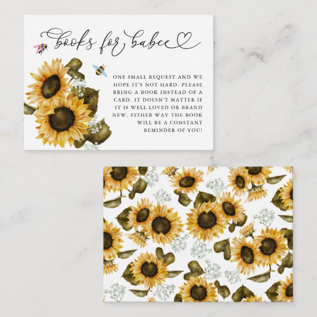Pink and Blue Bee Book Request Enclosure Card (Front/Back)